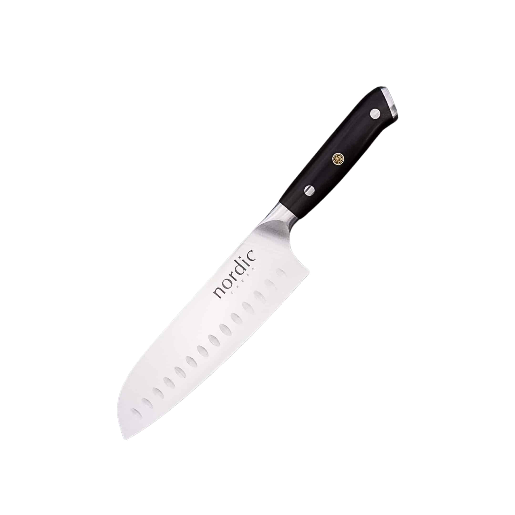Lot De 2 Couteaux De Chef Santoku à Manche Noir Et Lame Blanche - Neuf, Multi-usage